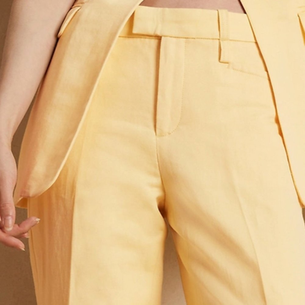 BR WIDE-LEG PANTS TROUSERS SIZE 6 LONG SOFT YELLOW BANANA REPUBLIC